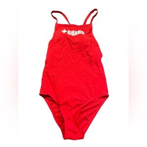 BLARIX womens red athletic lifeguard swimming one piece swimsuit 32 NWT